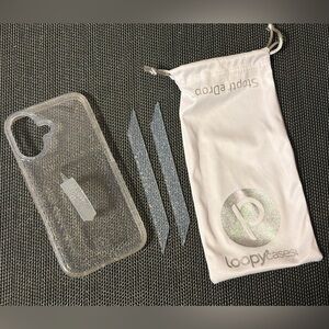 Loopy Case Clear with Silver Glitter - iPhone 16